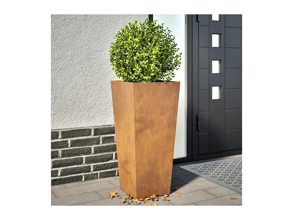 Jardinières 2 pcs 35x35x75 cm acier corten