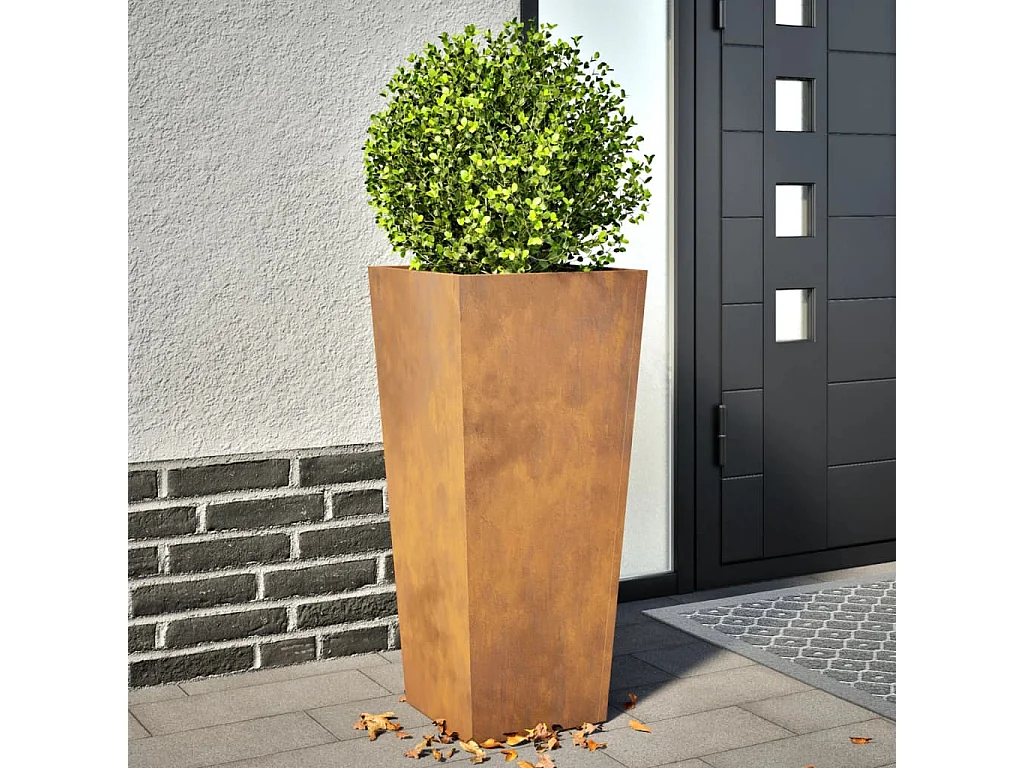 Jardinières 2 pcs 35x35x75 cm acier corten