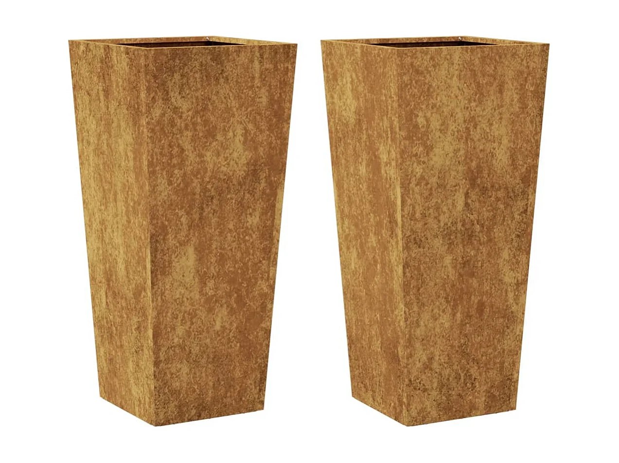 Jardinières 2 pcs 35x35x75 cm acier corten