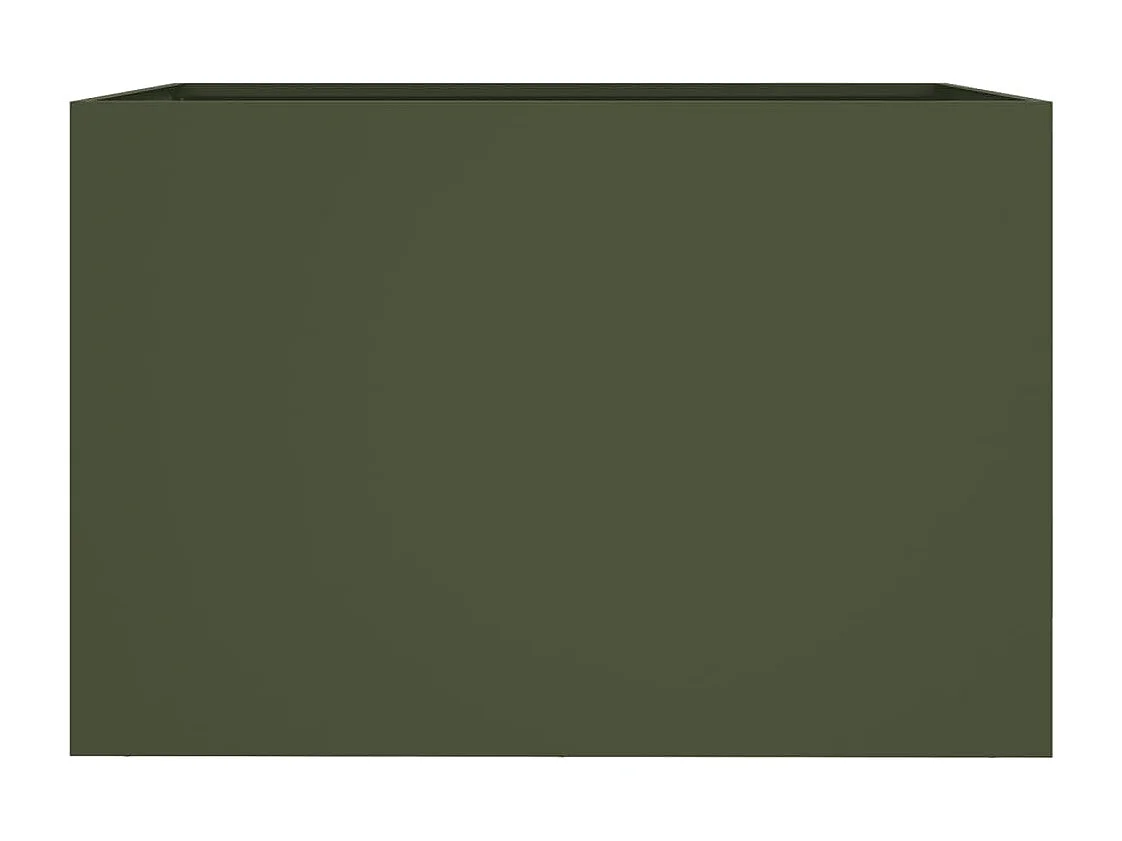 Jardinière vert olive 62x40x39 cm acier
