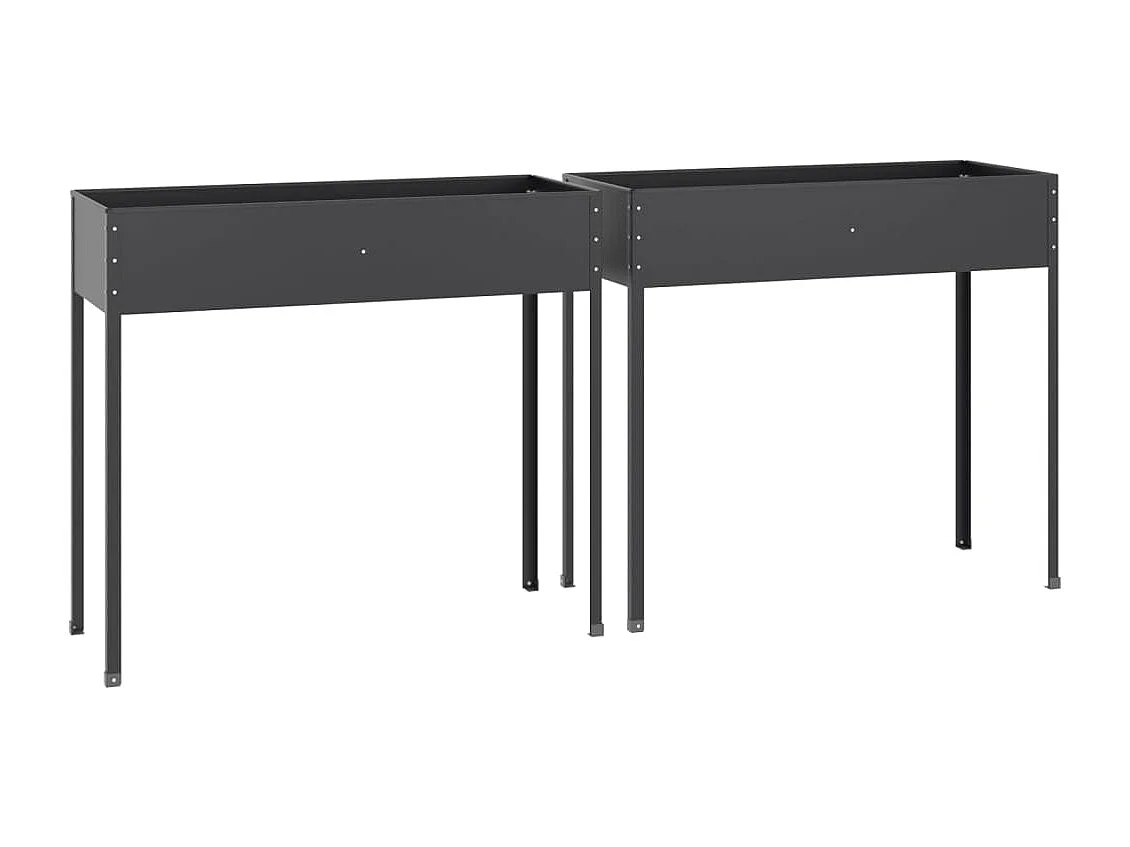 Vasos/floreiras de jardim 2 pcs aço galvanizado antracite