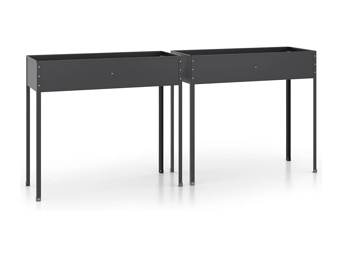 Jardinières 2 pcs Anthracite Acier galvanisé