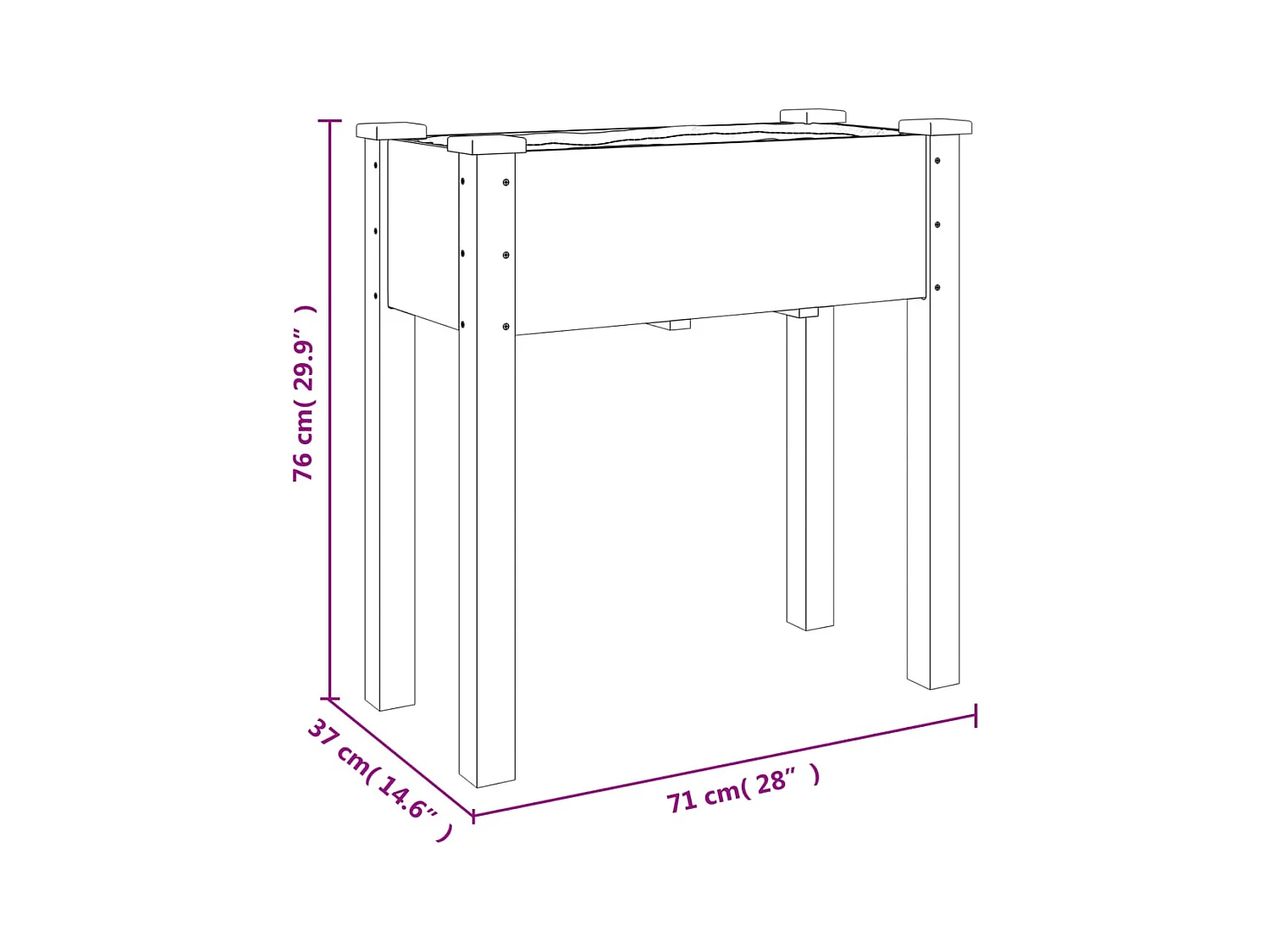 Pflanzkübel mit Einsatz und Rollen 71x37x80 cm Massivholz Tanne
