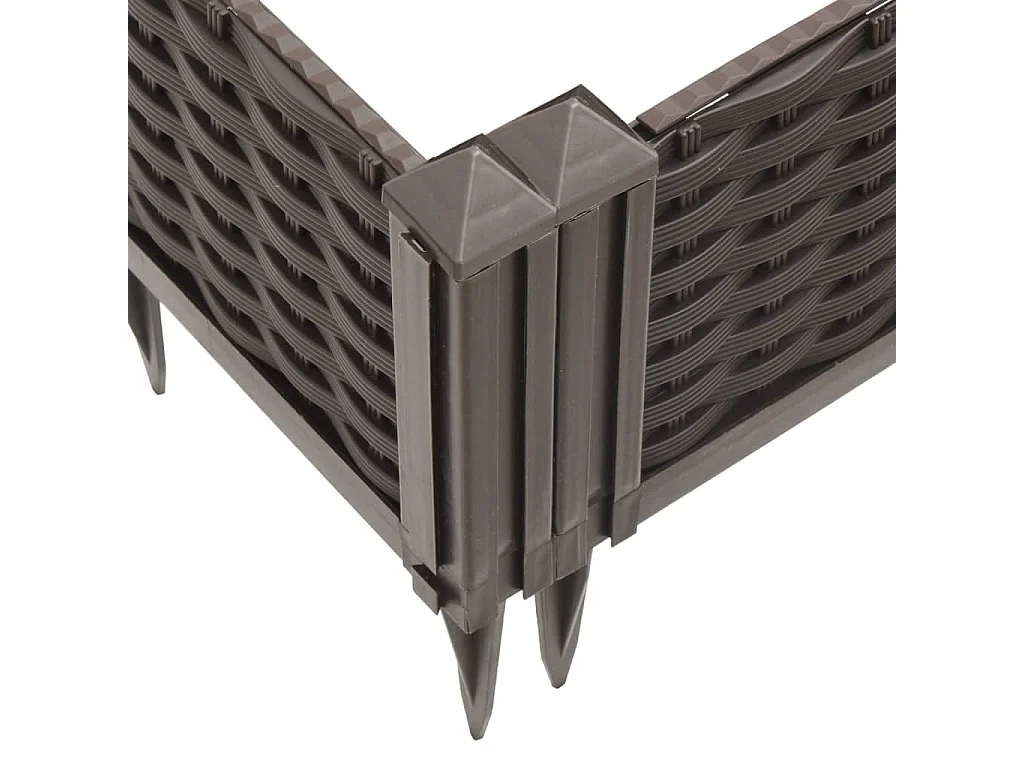 Fioriera da Giardino con Picchetti Marrone 362,5x42,5x28,5cm PP