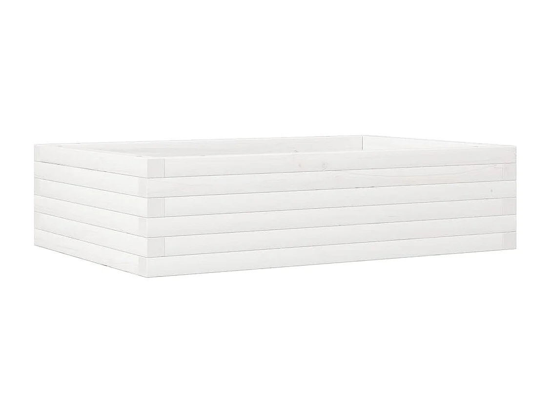 Vaso/floreira de jardim 90x60x23 cm madeira pinho maciça branco