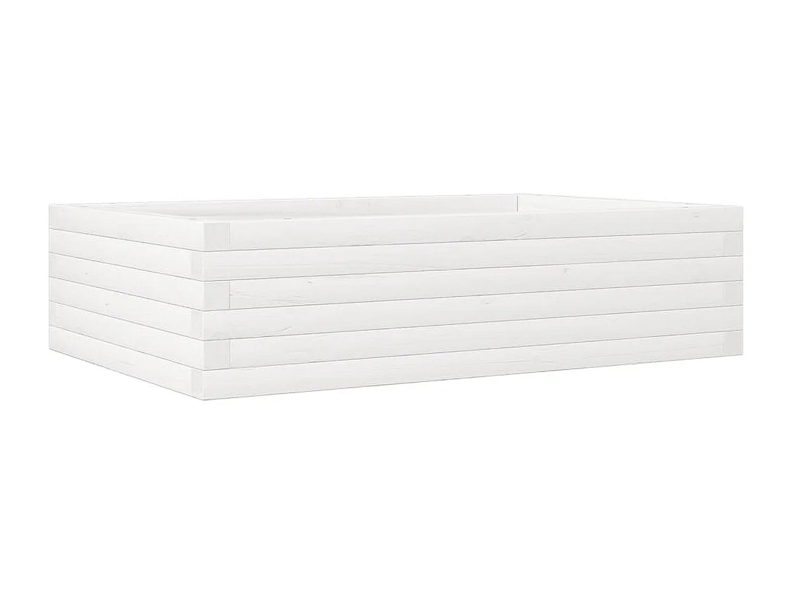 Jardinière blanc 90x60x23 cm bois de pin massif