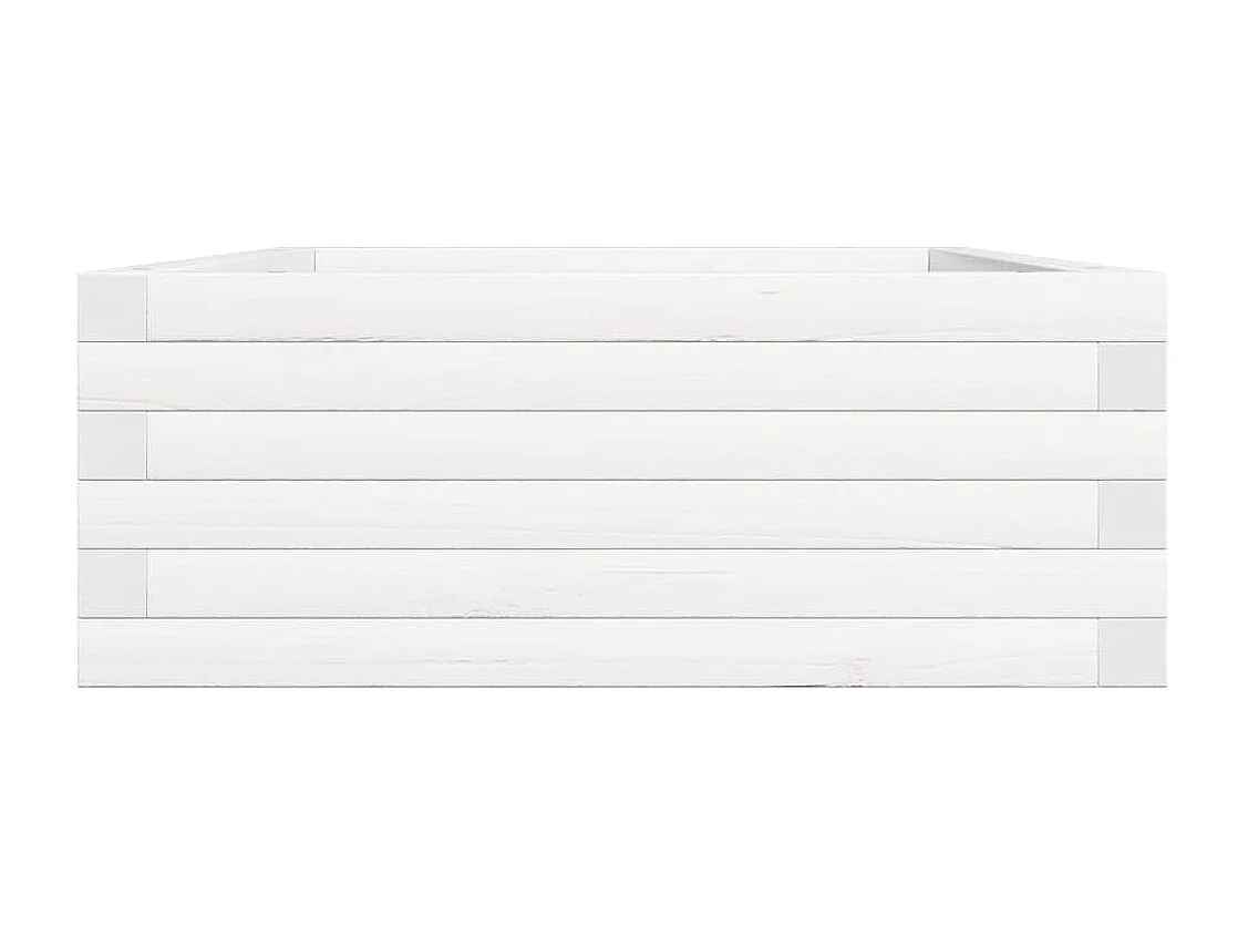 Jardinière blanc 90x60x23 cm bois de pin massif