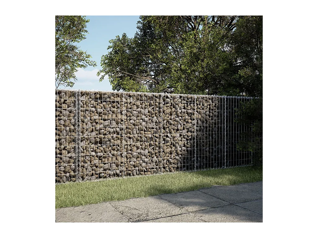 Panier gabion avec couvercle 200x100x100 cm fer galvanisé