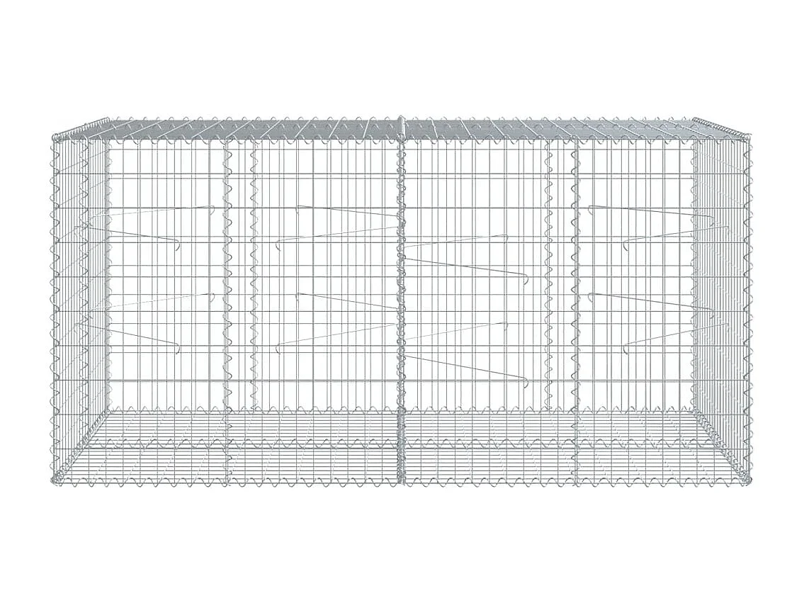 Gabione mit Deckel 200x100x100 cm Verzinktes Eisen