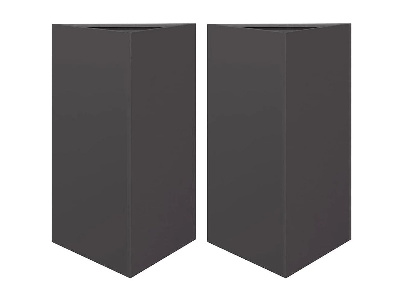 Jardinières 2 pcs noir triangulaire 50x43x75 cm acier