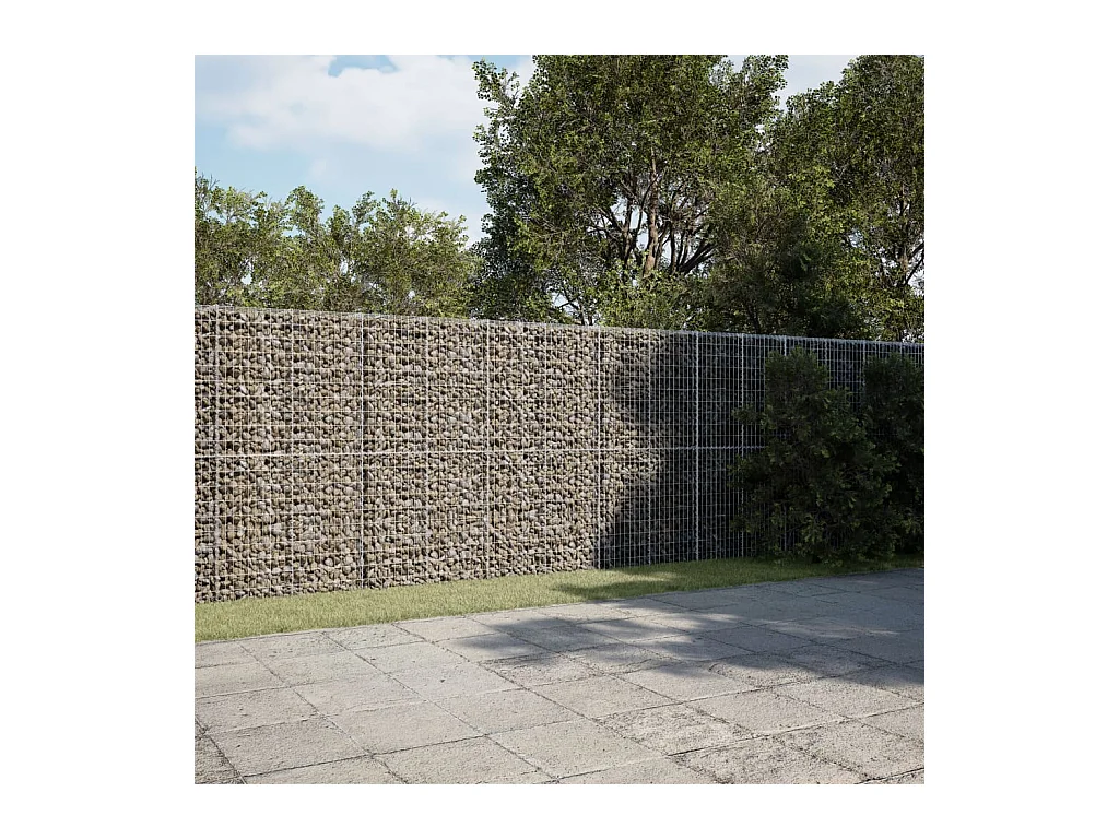 Cesto Gabbione con Copertura 1050x100x200 cm in Ferro Zincato