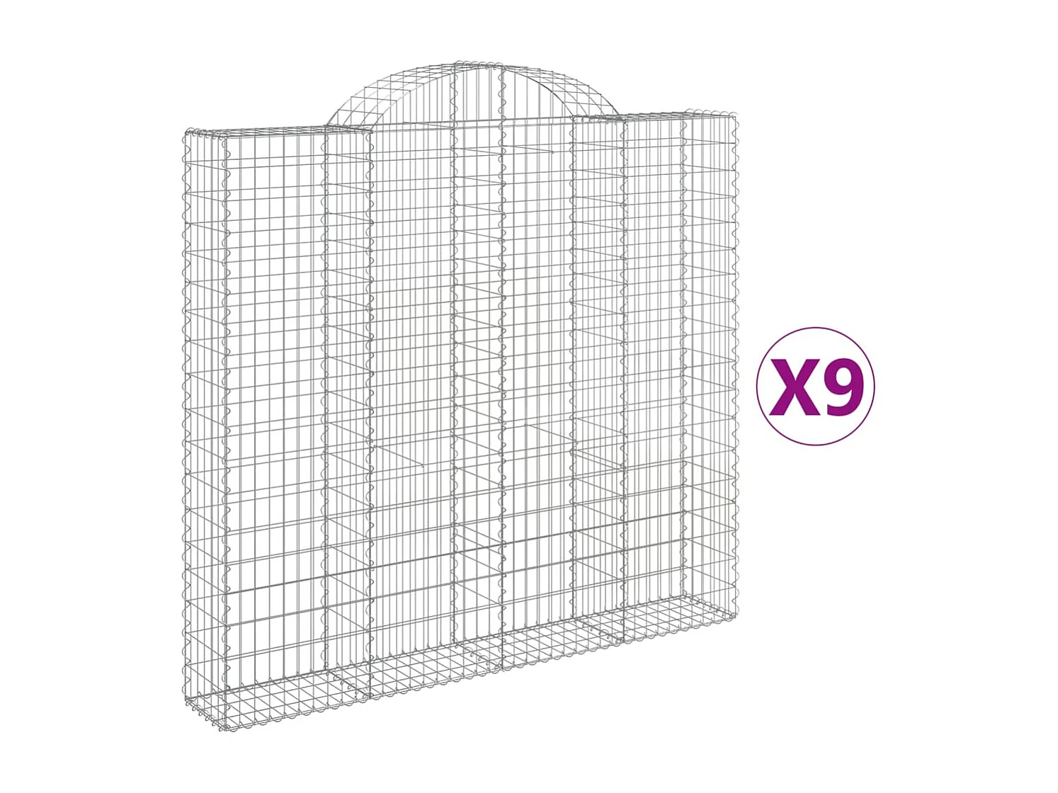 Cesti Gabbioni ad Arco 9 pz 200x30x180/200 cm Ferro Zincato