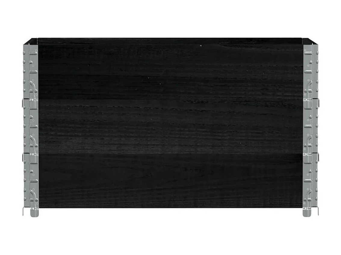Jardinière noir 100x50 cm bois massif de pin