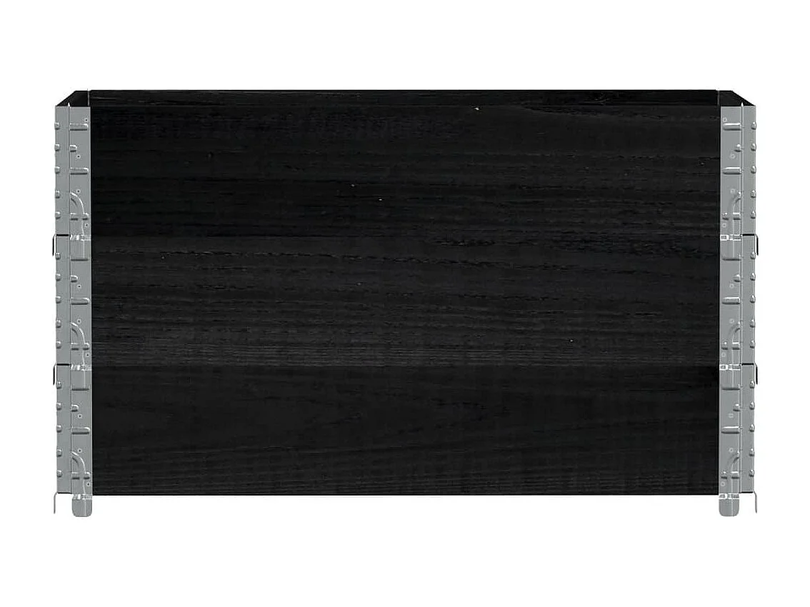 Jardinière noir 100x50 cm bois massif de pin