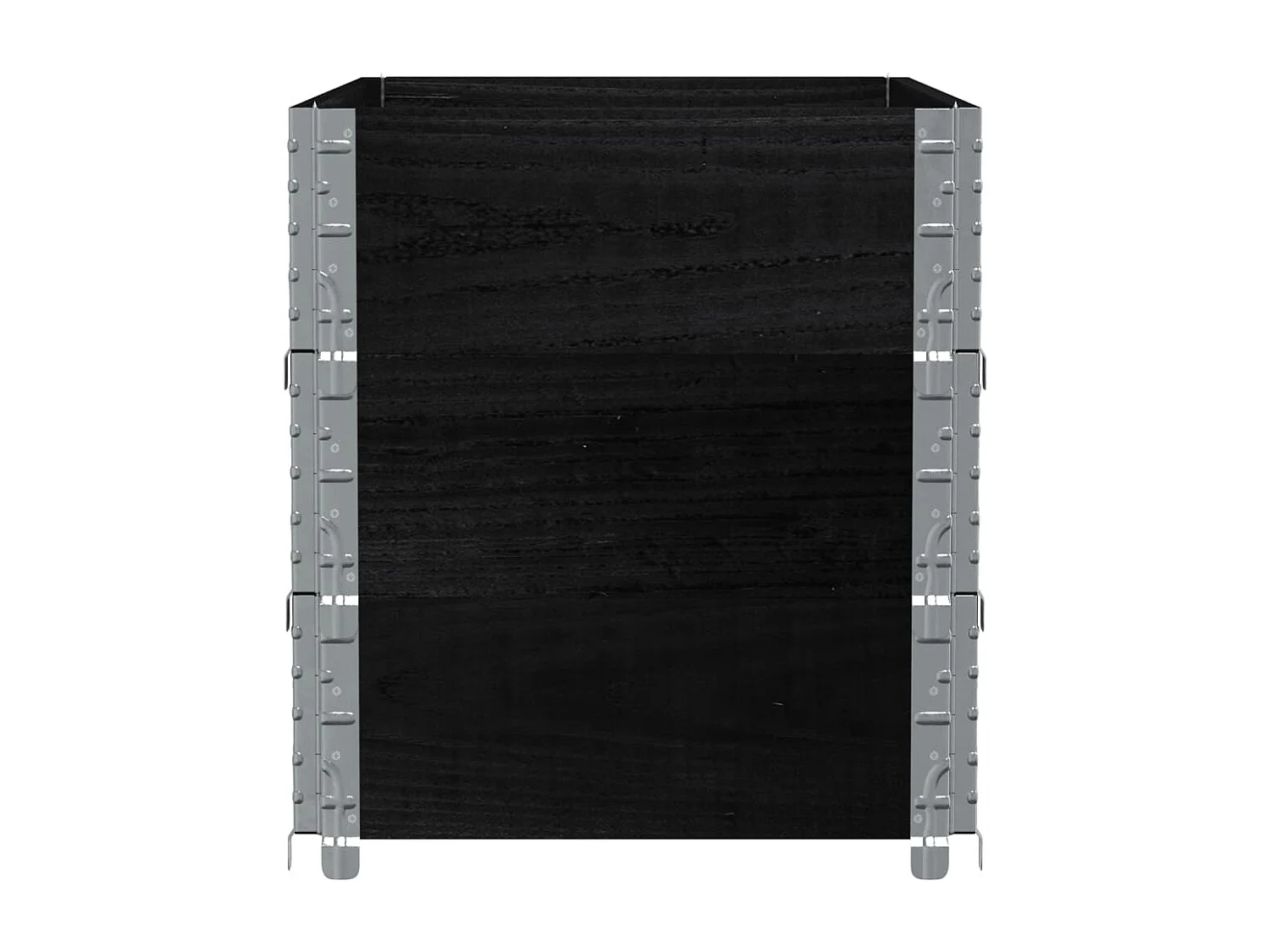 Jardinière noir 100x50 cm bois massif de pin