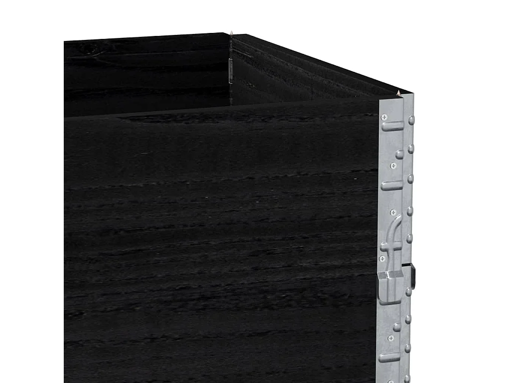 Jardinière noir 100x50 cm bois massif de pin