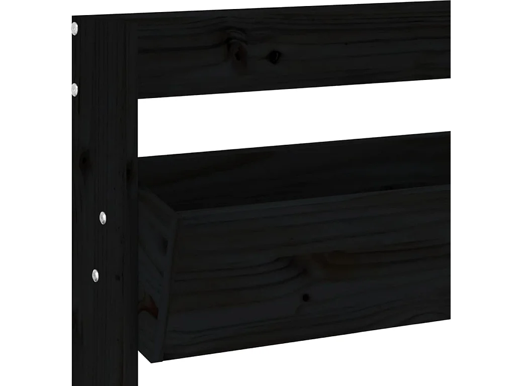 Jardinière murale 3 niveaux 60x18,5x110 cm noir bois pin massif