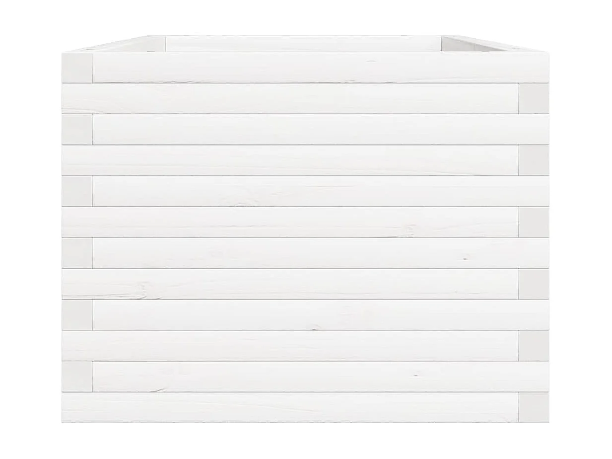 Jardinière blanc 90x60x46 cm bois de pin massif