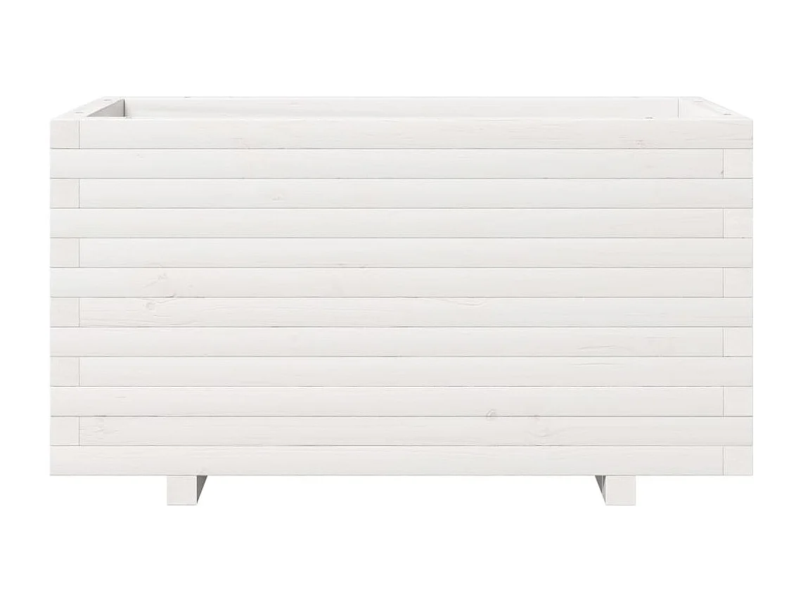 Jardinière blanc 90x40x49,5 cm bois de pin massif