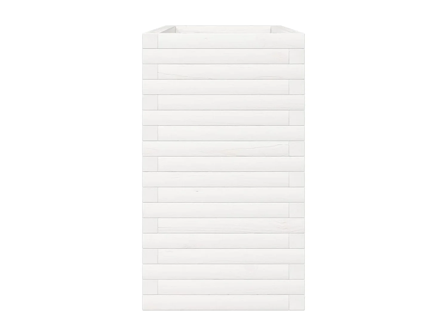 Jardinière blanc 90x40x68,5 cm bois de pin massif