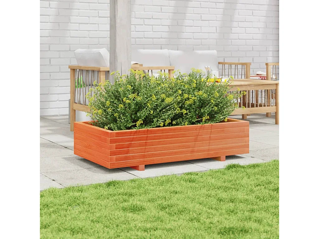 Fioriera Giardino Marrone Cera 110x60x26,5 cm Legno di Pino