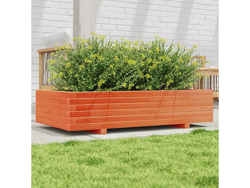 Jardinière cire marron 110x60x26,5 cm bois de pin massif