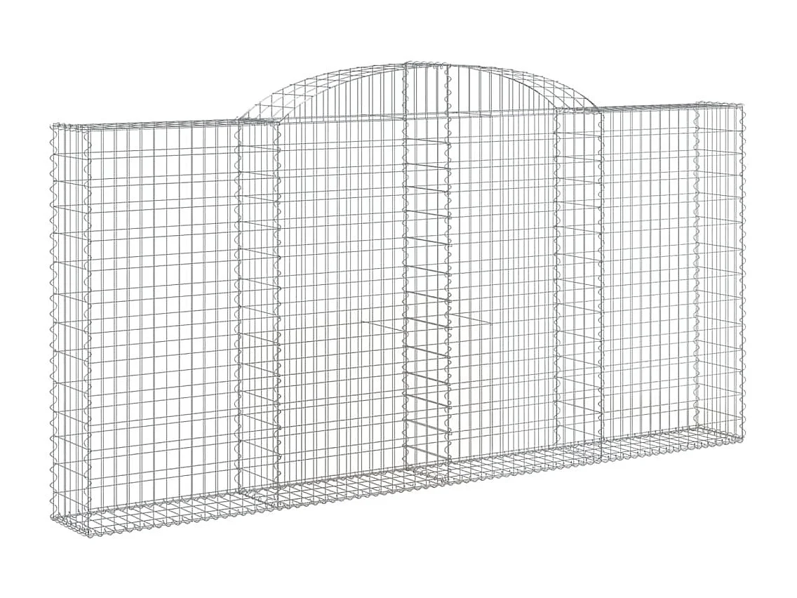 Gabionen mit Hochbogen 17 Stk 300x30x140/160cm Verzinktes Eisen