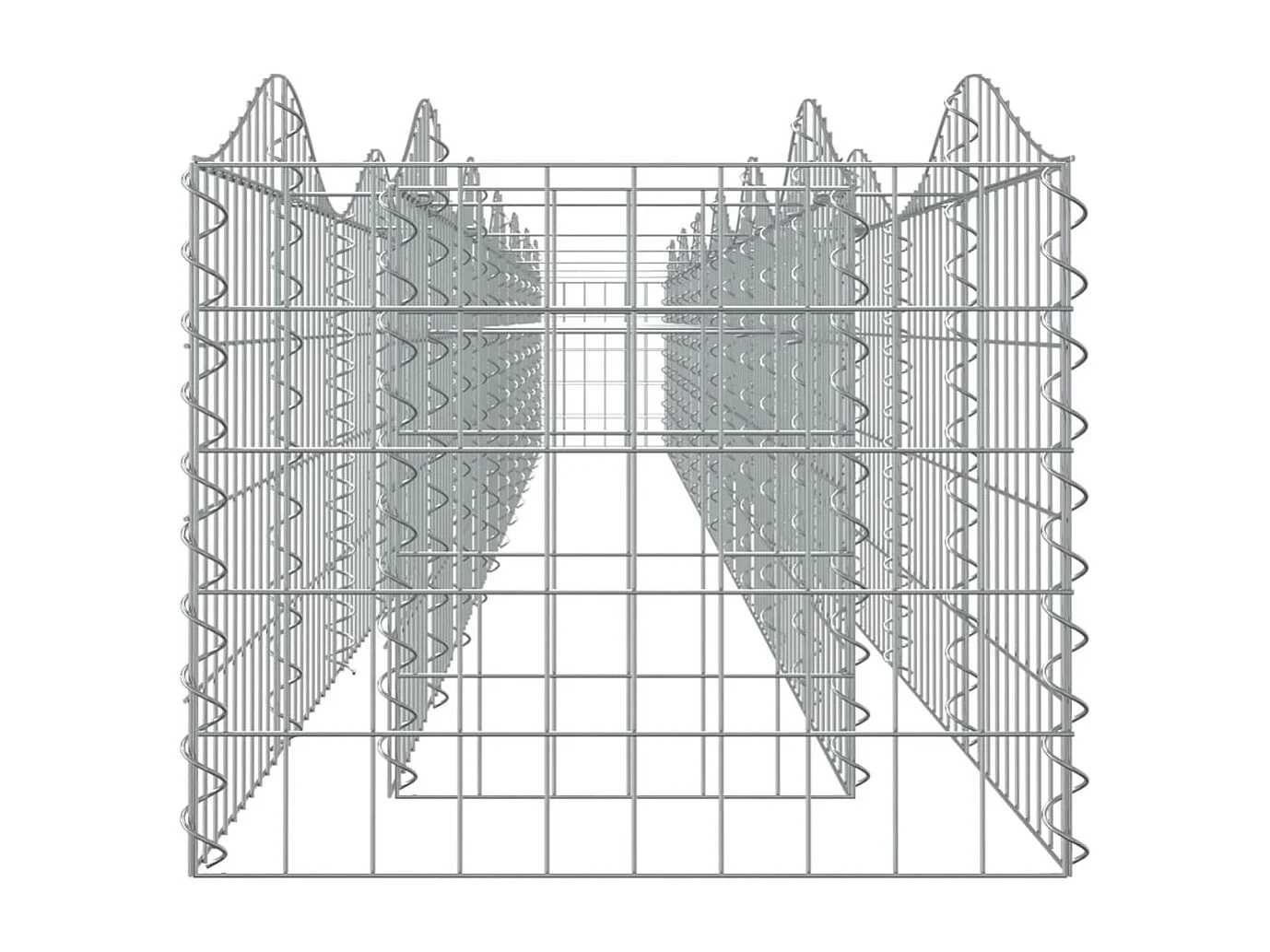 Canteiro elevado gabião arqueado 600x50x50 cm ferro galvanizado