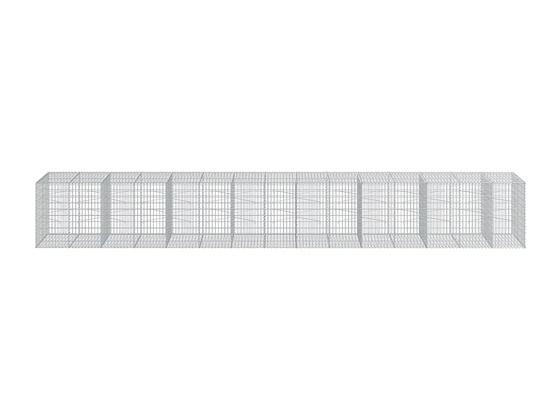 Panier gabion avec couvercle 750x100x100 cm fer galvanisé