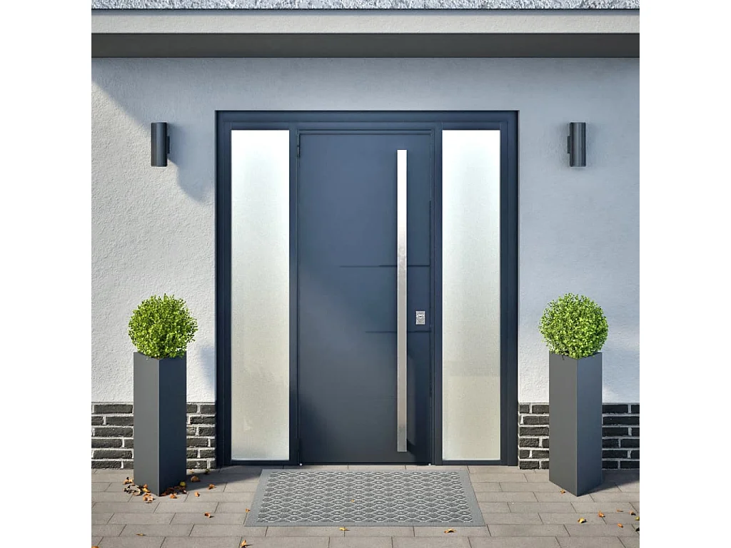 Jardinières 2 pcs anthracite triangulaire 30x26x75 cm acier