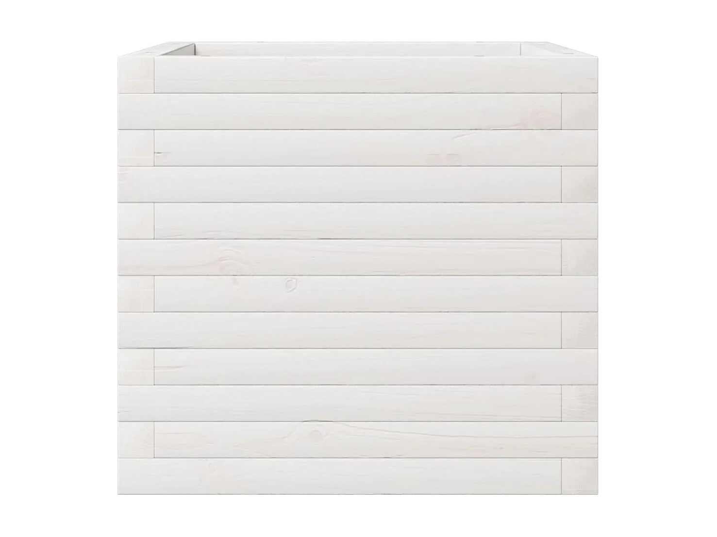 Fioriera da Giardino Bianca 50x50x45,5cm Legno Massello di Pino