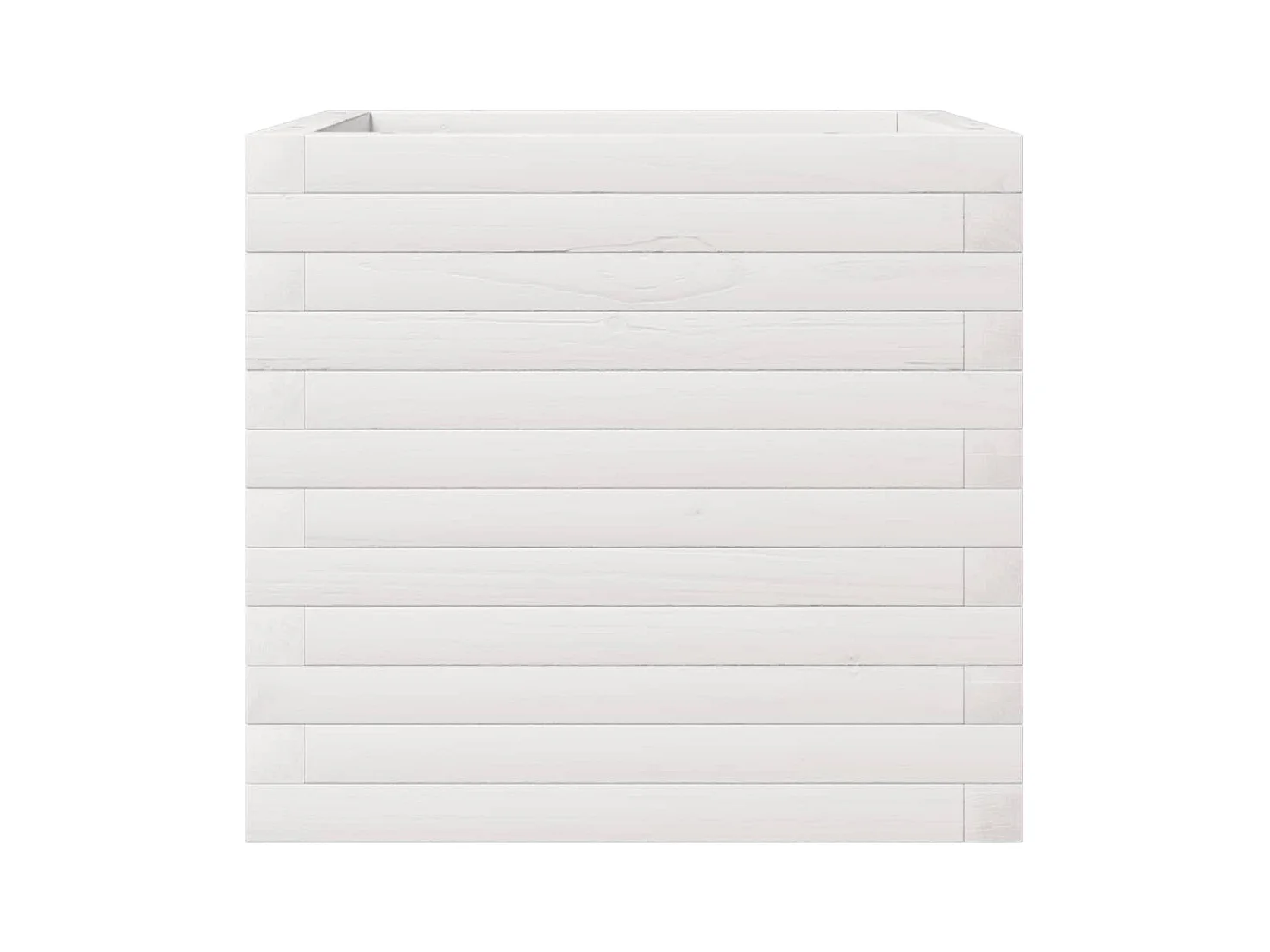 Fioriera da Giardino Bianca 50x50x45,5cm Legno Massello di Pino