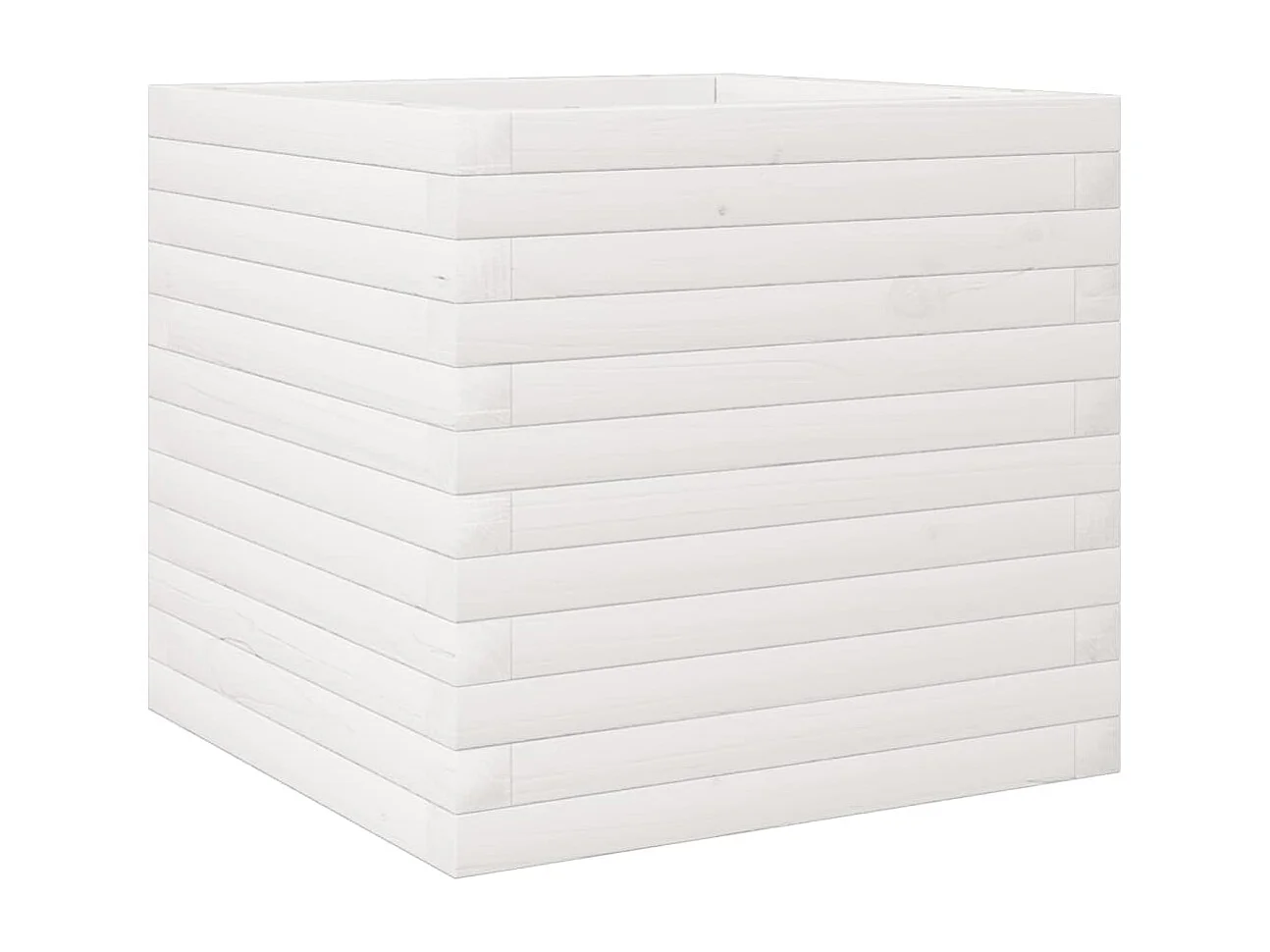 Fioriera da Giardino Bianca 50x50x45,5cm Legno Massello di Pino