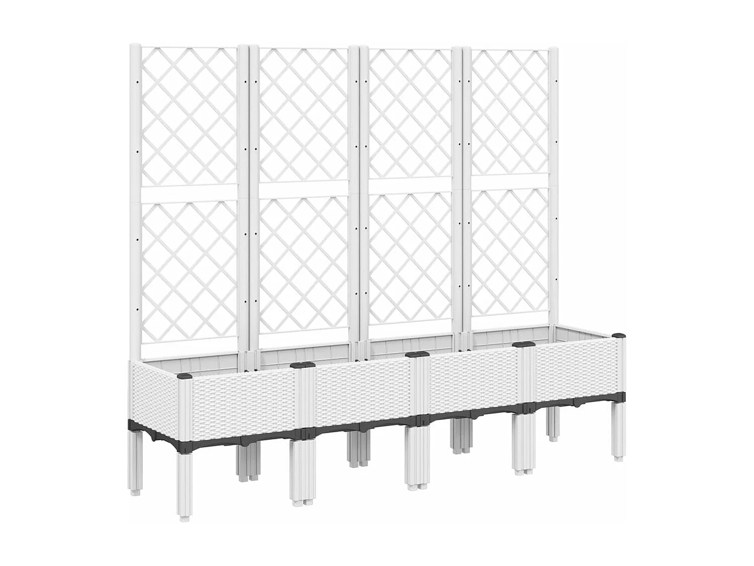 Plantenbak met latwerk 160x40x142 cm polypropeen wit