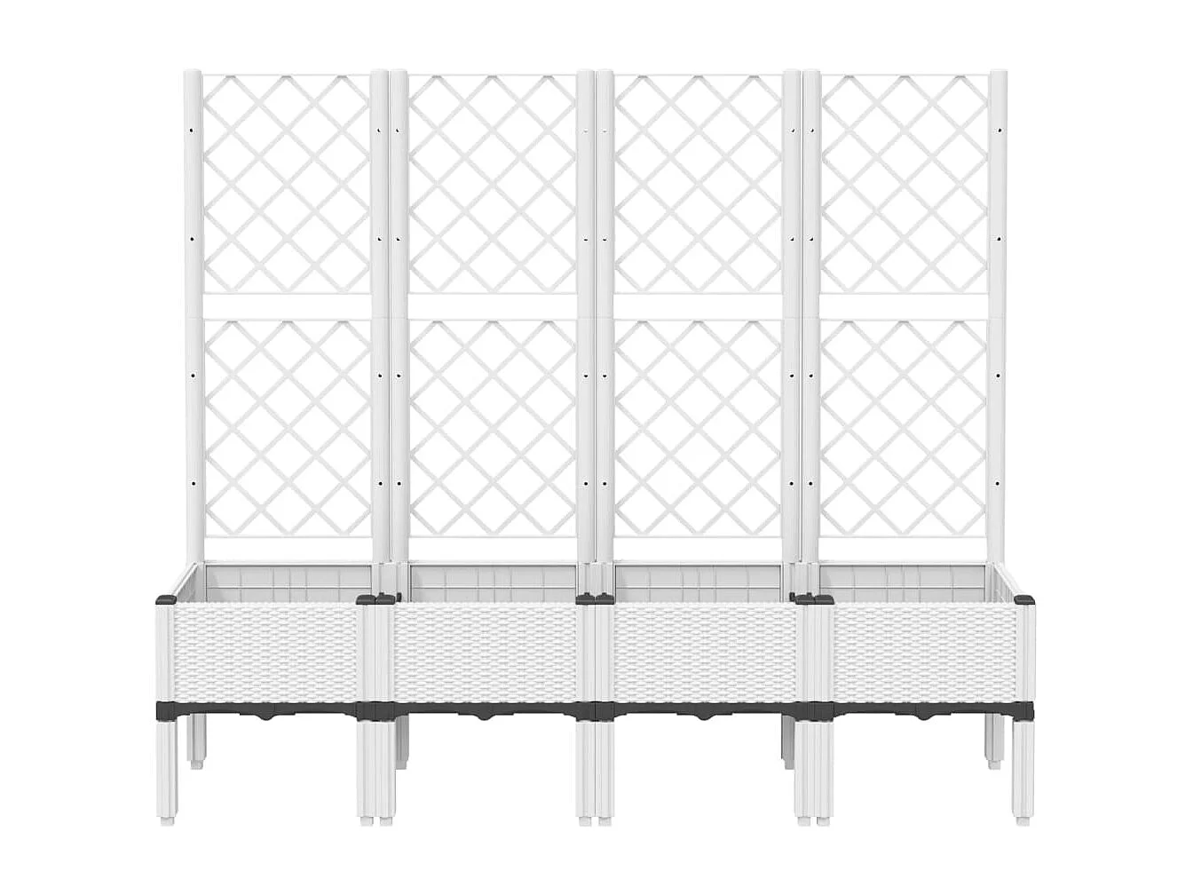 Plantenbak met latwerk 160x40x142 cm polypropeen wit