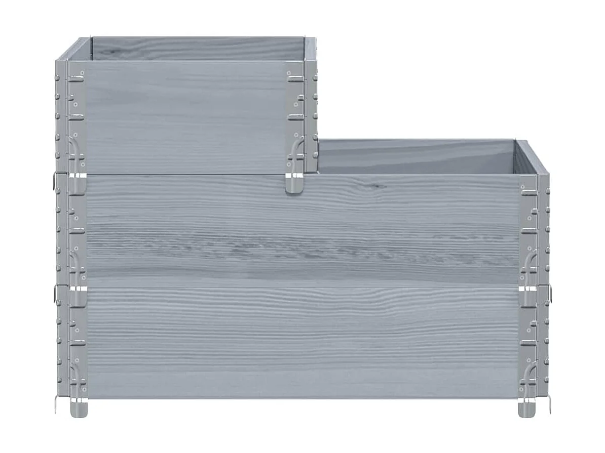 Lit surélevé à 3 niveaux gris 120x80 cm bois de pin massif