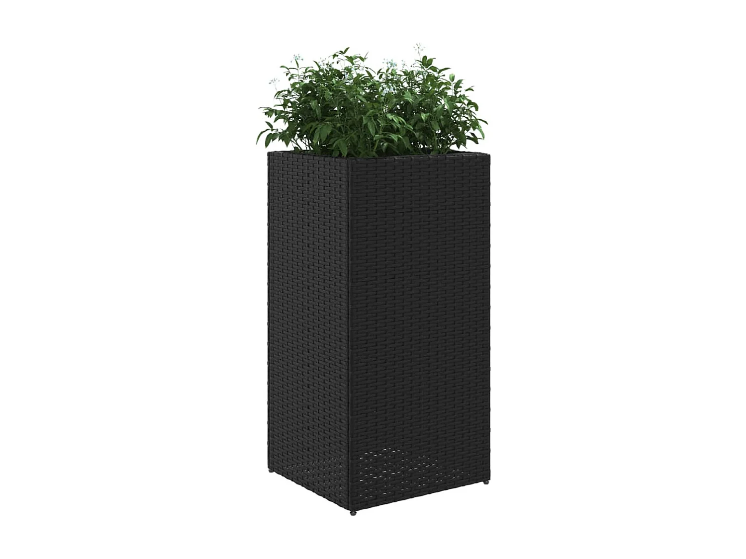 Jardinières 2 pcs noir 40x40x80 cm résine tressée