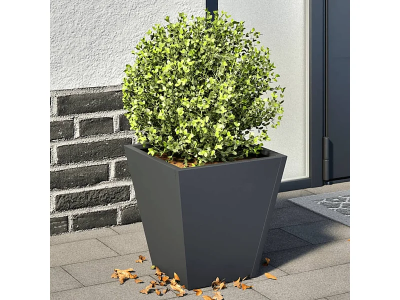Plantenbakken 2 st 30x30x30 cm staal antracietkleurig
