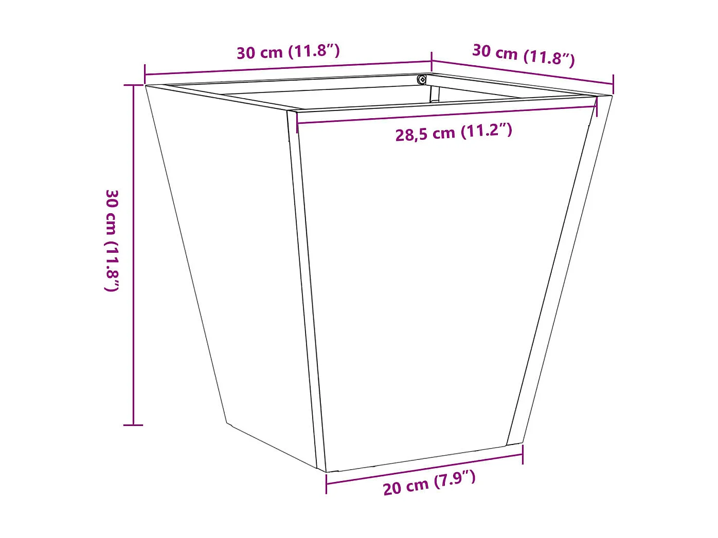 Jardinières 2 pcs anthracite 30x30x30 cm acier