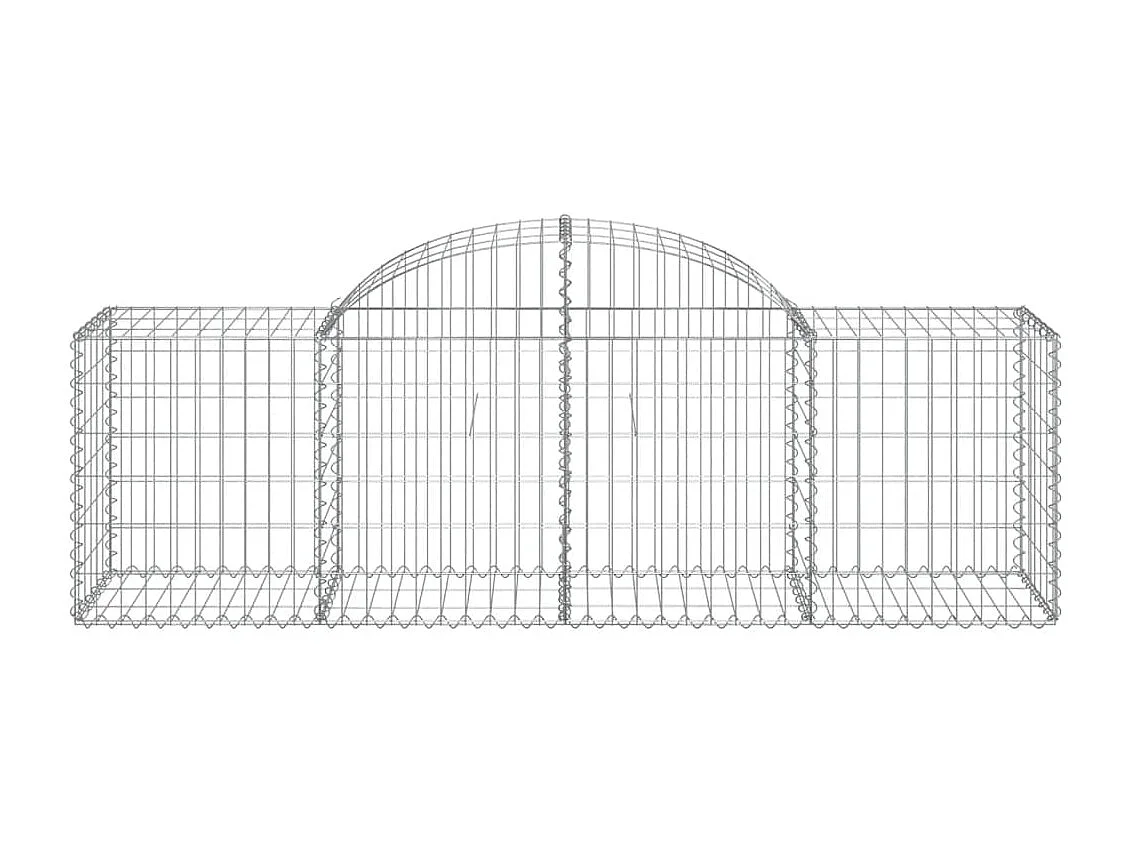 Paniers à gabions arqués 50 pcs 200x50x60/80 cm fer galvanisé