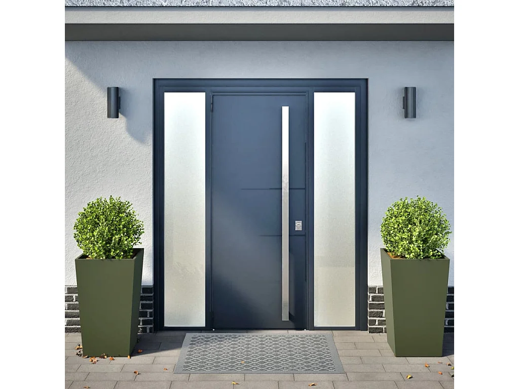 Jardinières 2 pcs vert olive 45x45x75 cm acier