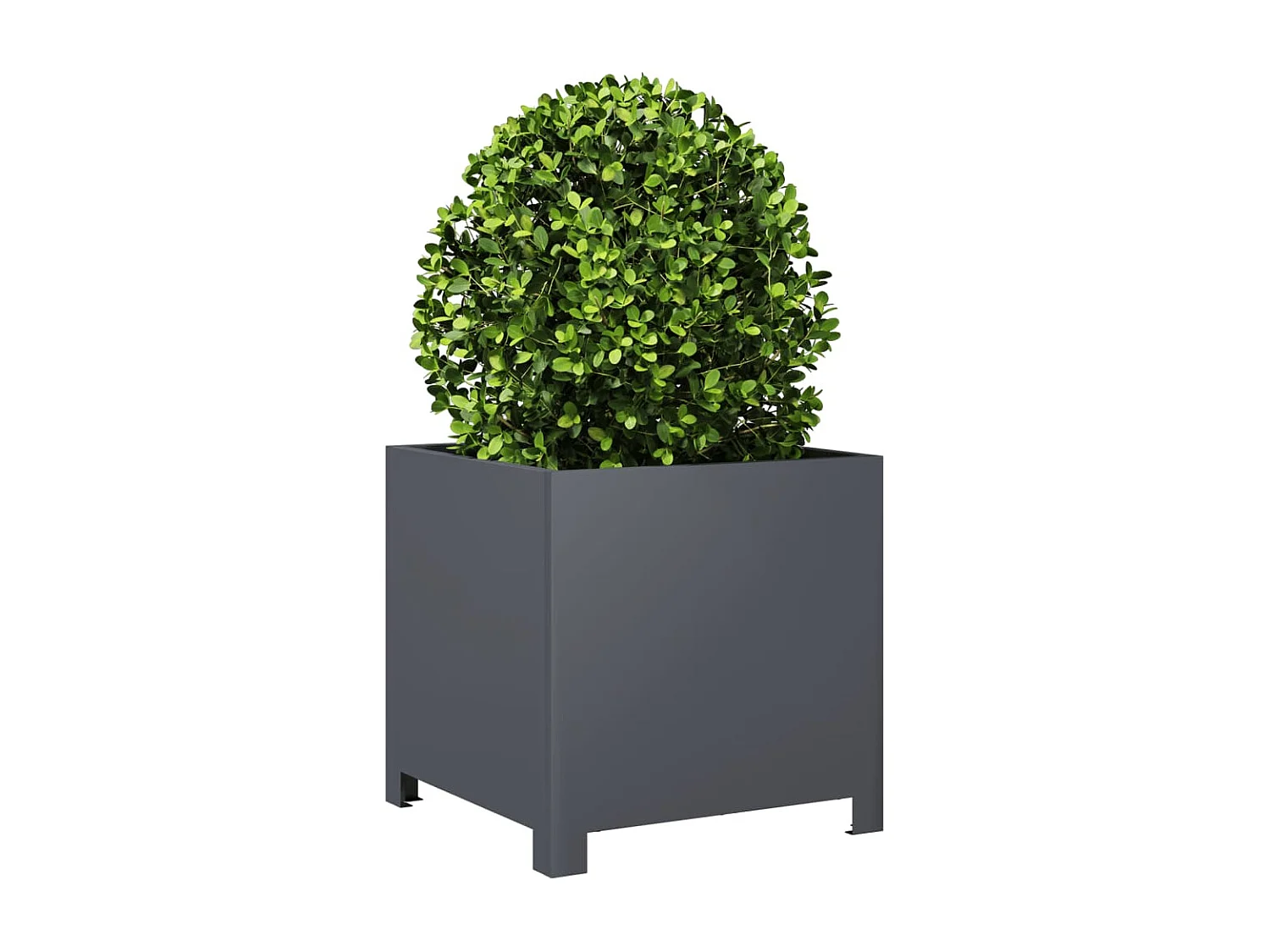 Vaso/floreira de jardim 2 pcs 40x40x40 cm aço antracite