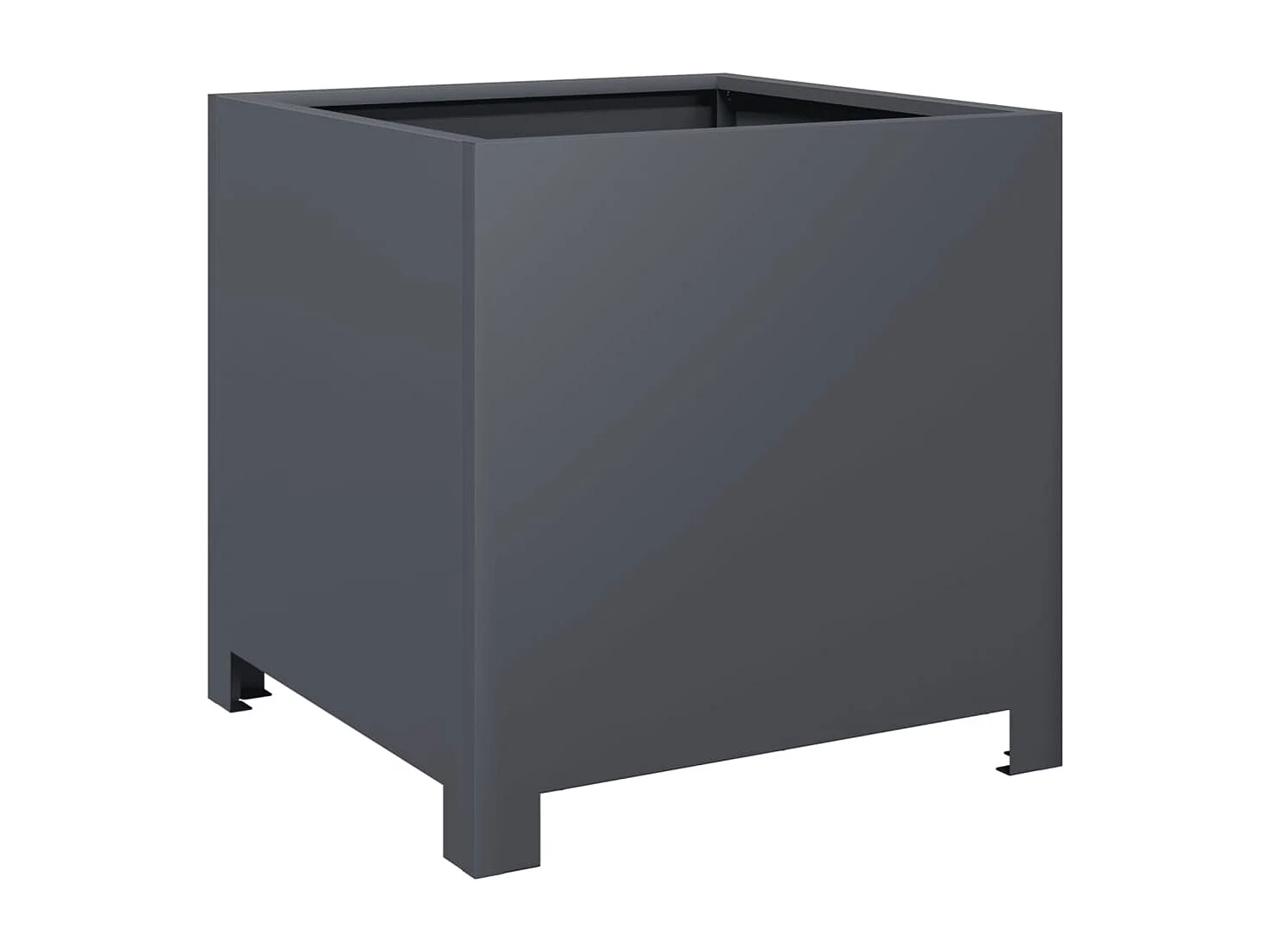 Vaso/floreira de jardim 2 pcs 40x40x40 cm aço antracite