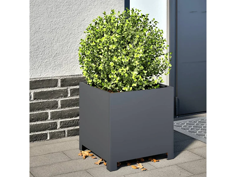 Fioriere da Giardino 2 pz Antracite 40x40x40 cm in Acciaio