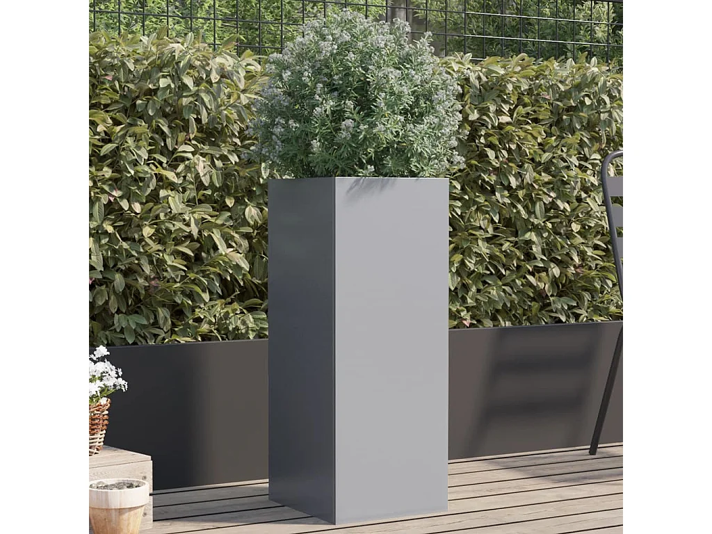 Jardinière argenté 32x29x75 cm acier galvanisé