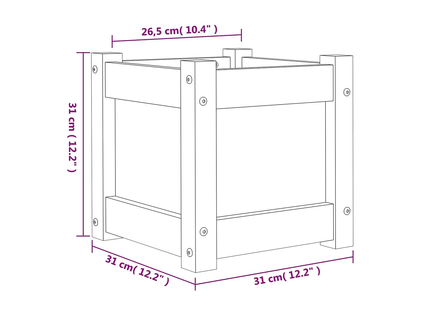 Jardinières 2 pcs blanc bois de pin massif