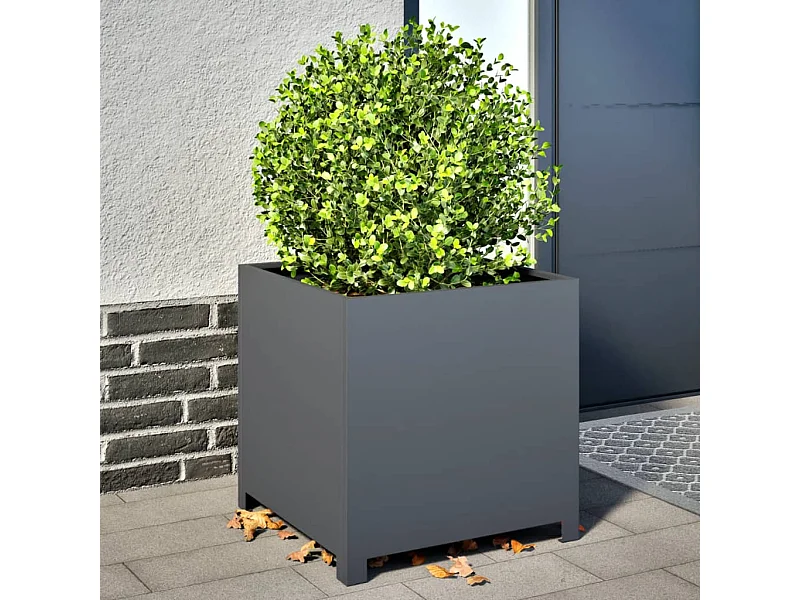 Jardinière anthracite 50x50x50 cm acier