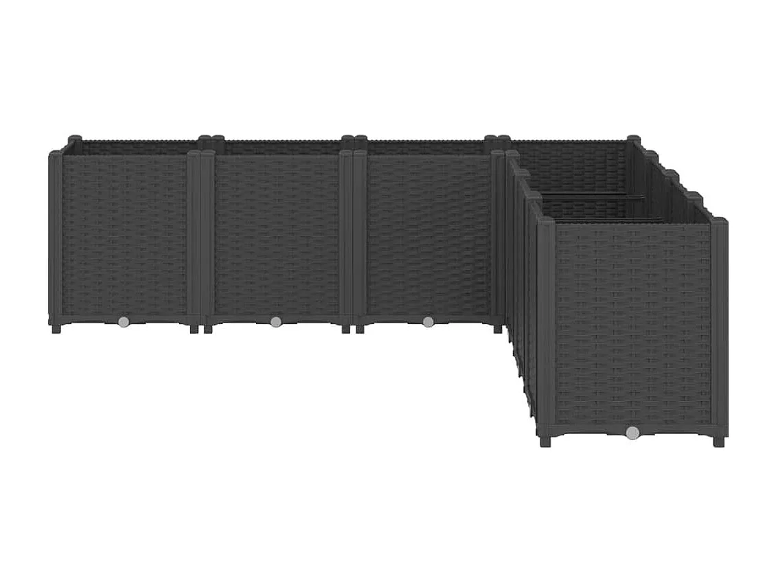 Fioriera da Giardino Nera 160x160x53 cm in PP