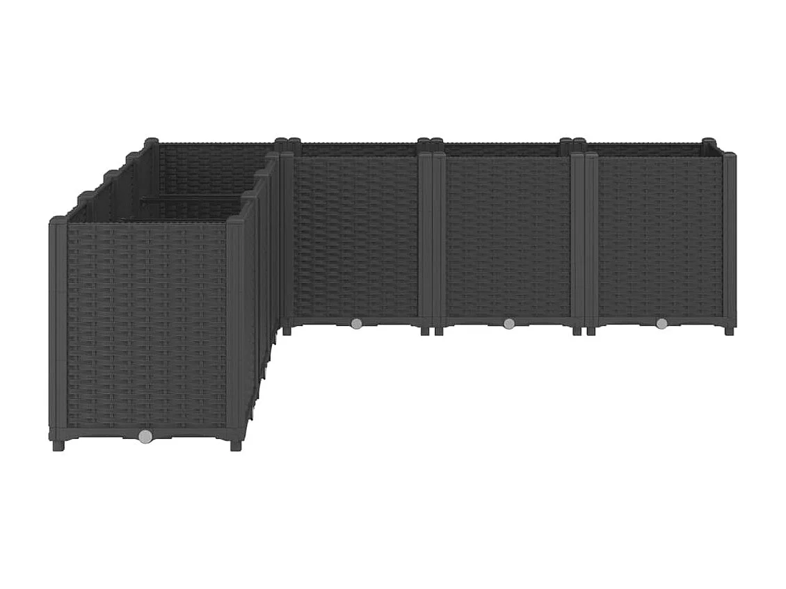 Fioriera da Giardino Nera 160x160x53 cm in PP