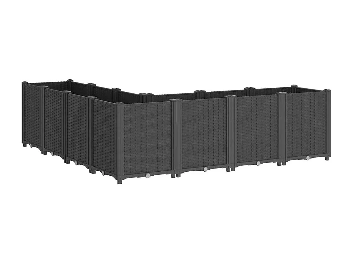 Fioriera da Giardino Nera 160x160x53 cm in PP